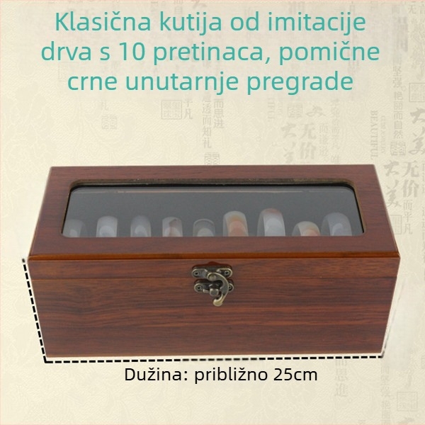 Drvena kutija za narukvice s 10 ili 20 pretinaca, za jade narukvice, zlatne i srebrne – izlaganje i pohrana nakita