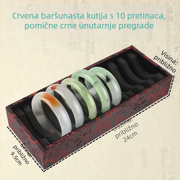 Drvena kutija za narukvice s 10 ili 20 pretinaca, za jade narukvice, zlatne i srebrne – izlaganje i pohrana nakita