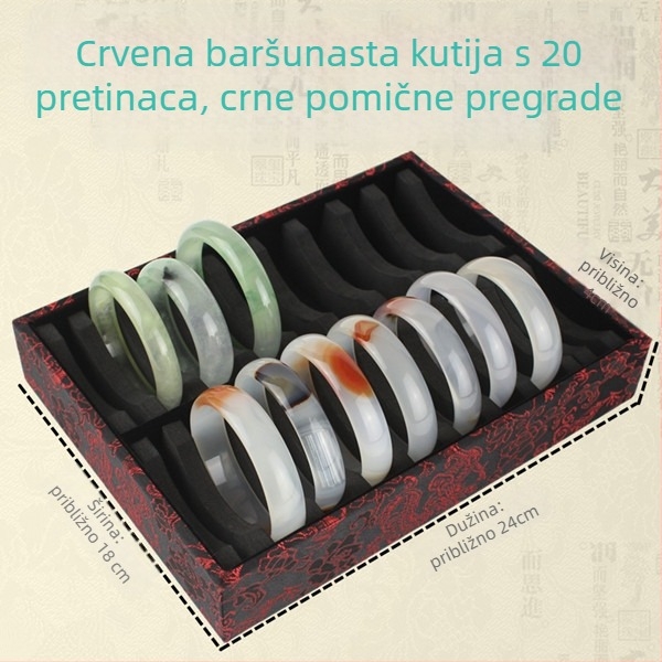 Drvena kutija za narukvice s 10 ili 20 pretinaca, za jade narukvice, zlatne i srebrne – izlaganje i pohrana nakita