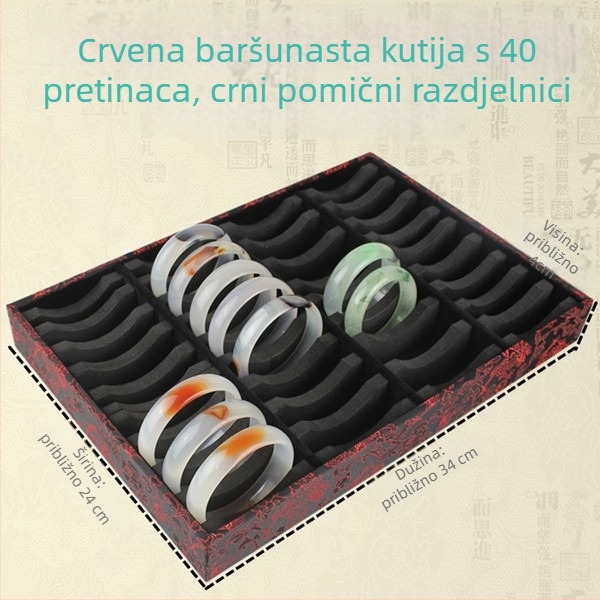 Drvena kutija za narukvice s 10 ili 20 pretinaca, za jade narukvice, zlatne i srebrne – izlaganje i pohrana nakita