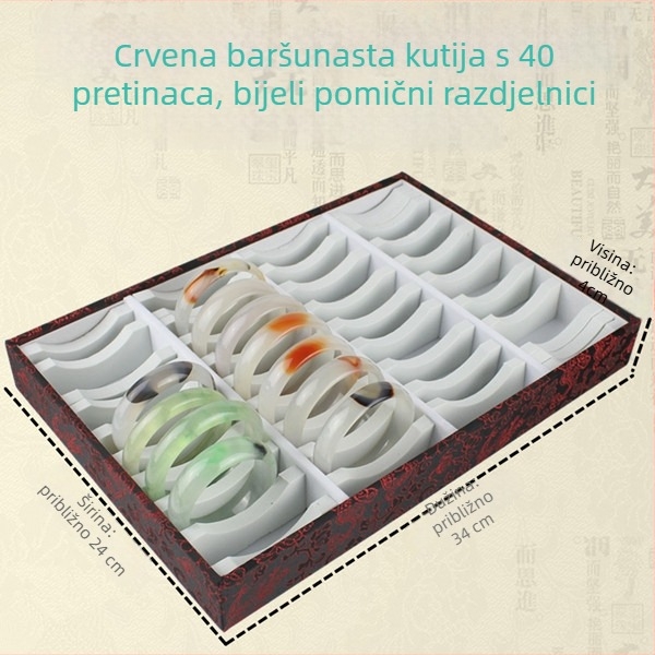 Drvena kutija za narukvice s 10 ili 20 pretinaca, za jade narukvice, zlatne i srebrne – izlaganje i pohrana nakita