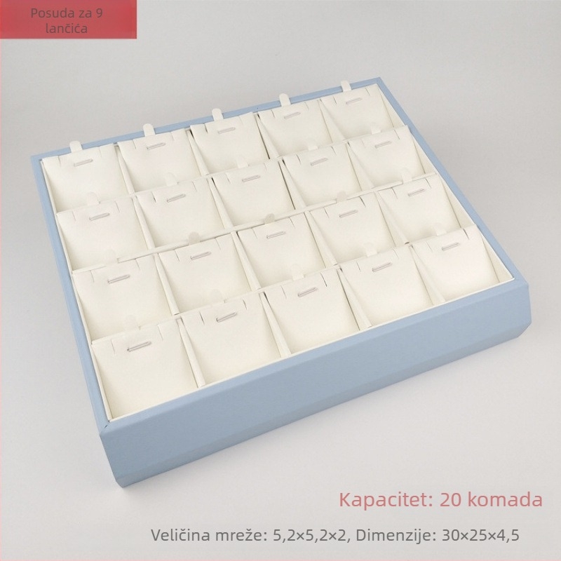 Stalak za izlaganje nakita: srebrni nakit, platinski prikaz, prikaz bisera, prikaz narukvica, plava ogrlica