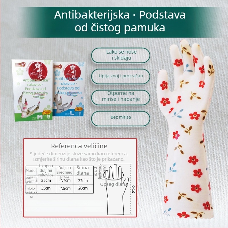 Vodootporne rukavice za pranje posuđa s toplinskom izolacijom, debelo podstavljena poliesterom, prehrambena guma, otporne na visoke temperature, zimi
