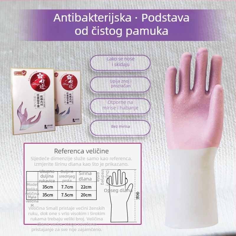 Vodootporne rukavice za pranje posuđa s toplinskom izolacijom, debelo podstavljena poliesterom, prehrambena guma, otporne na visoke temperature, zimi