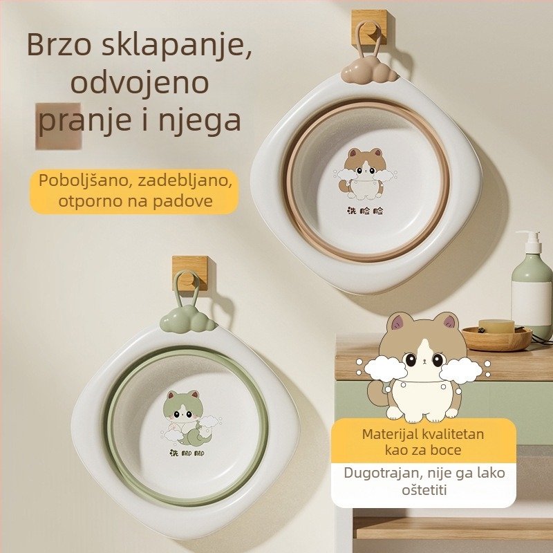 Sklopiva debela plastična posuda za kupanje beba s karikaturnim dizajnom, pogodna za novorođenčad i djecu
