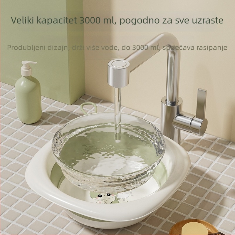 Sklopiva debela plastična posuda za kupanje beba s karikaturnim dizajnom, pogodna za novorođenčad i djecu