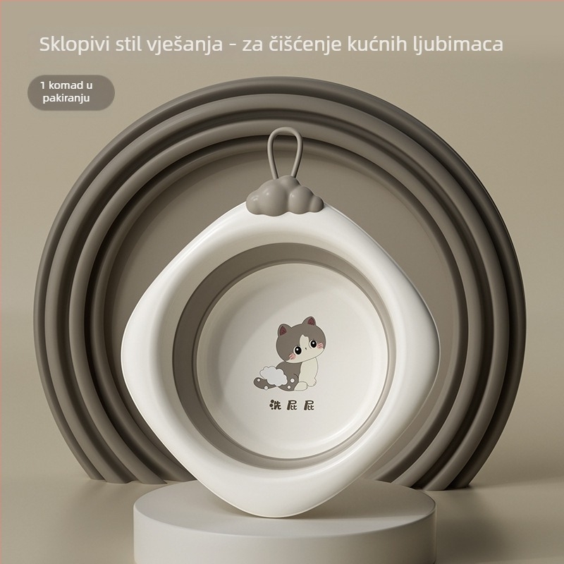 Sklopiva debela plastična posuda za kupanje beba s karikaturnim dizajnom, pogodna za novorođenčad i djecu