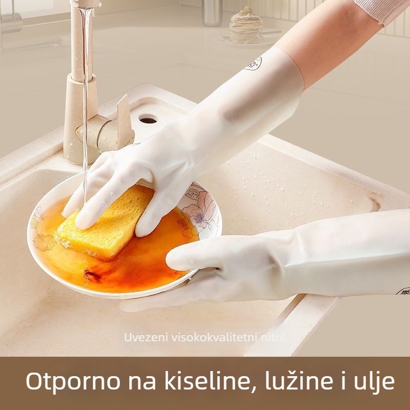 Nitril rukavice, debele i izdržljive za kućno čišćenje, pranje suđa i rublja, vodootporne.