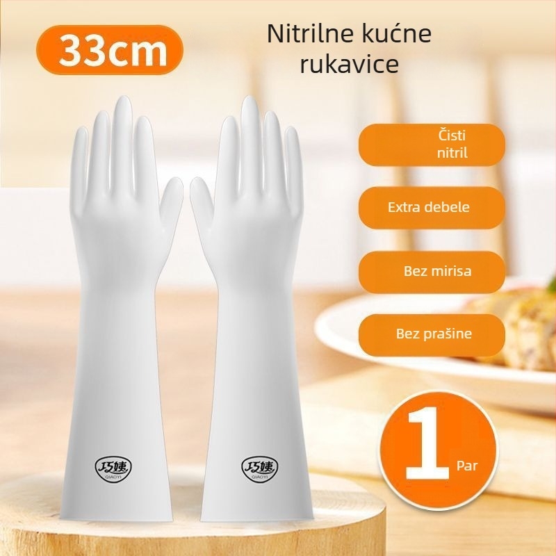 Nitril rukavice, debele i izdržljive za kućno čišćenje, pranje suđa i rublja, vodootporne.