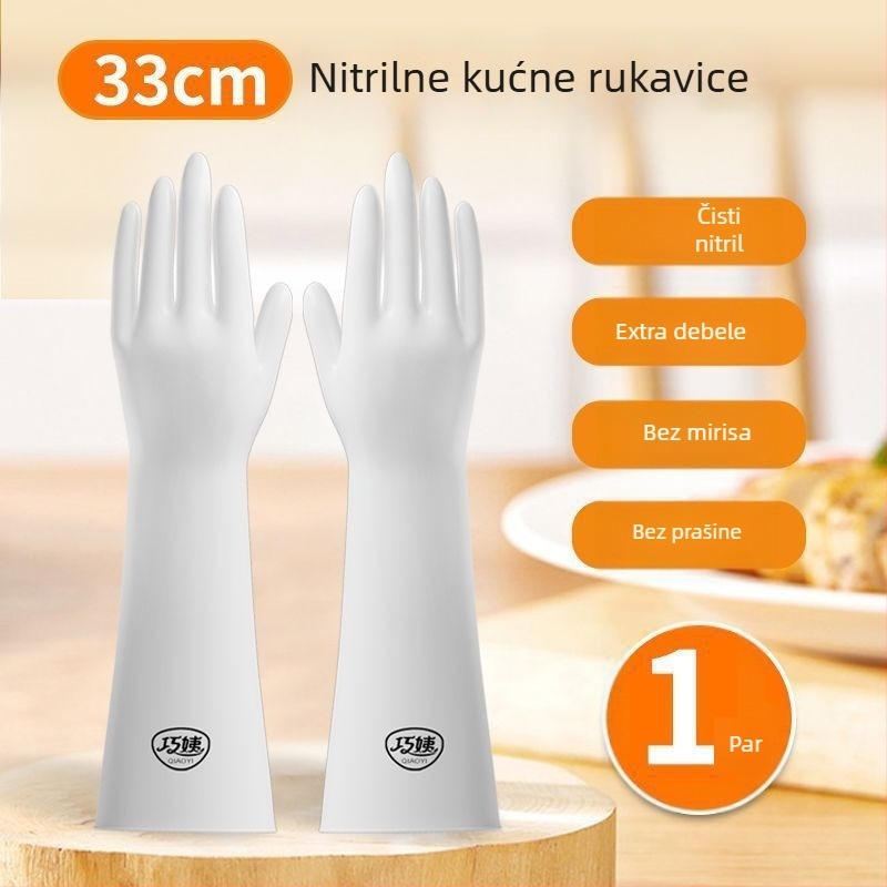 Nitril rukavice, debele i izdržljive za kućno čišćenje, pranje suđa i rublja, vodootporne.