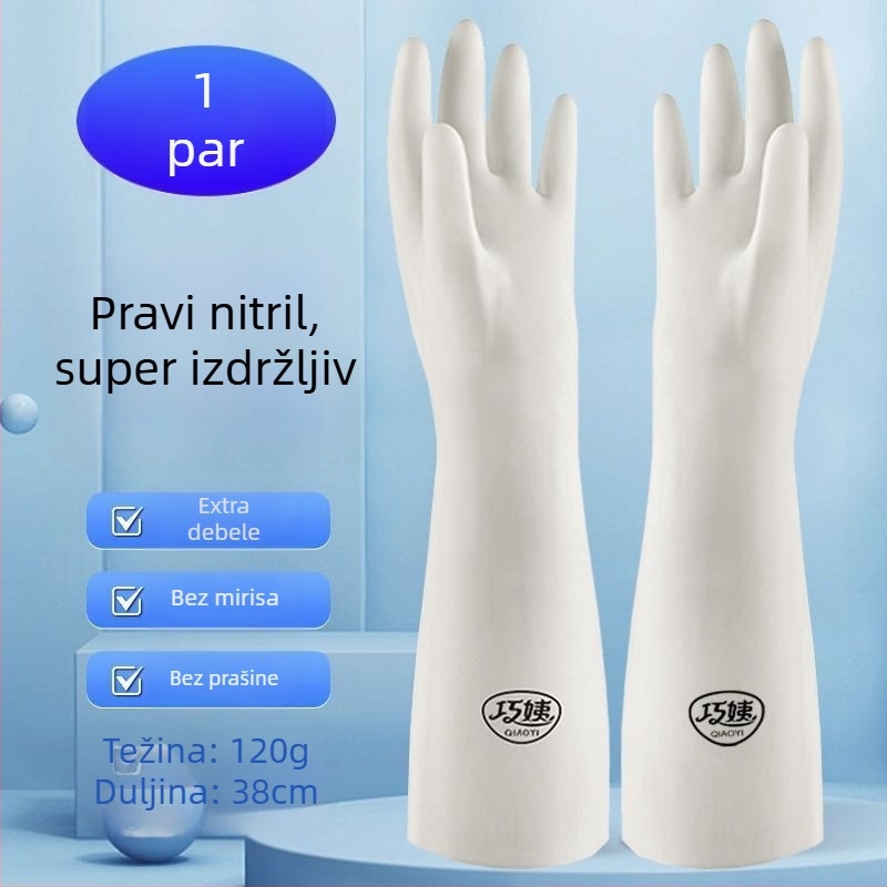 Nitril rukavice, debele i izdržljive za kućno čišćenje, pranje suđa i rublja, vodootporne.