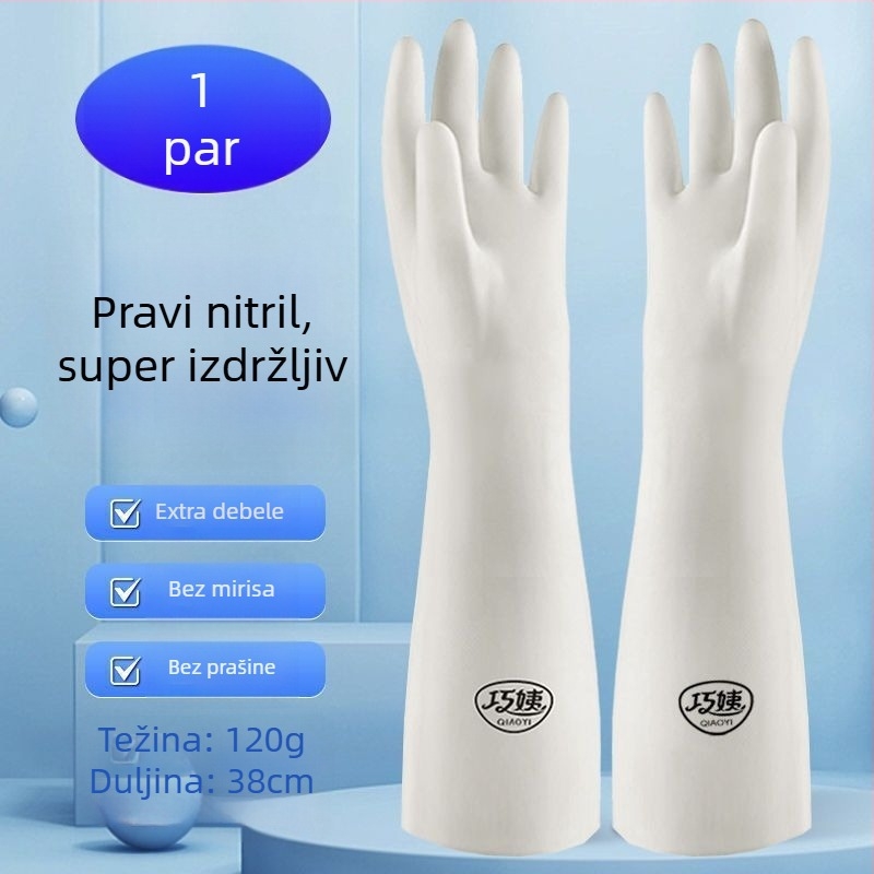 Nitril rukavice, debele i izdržljive za kućno čišćenje, pranje suđa i rublja, vodootporne.