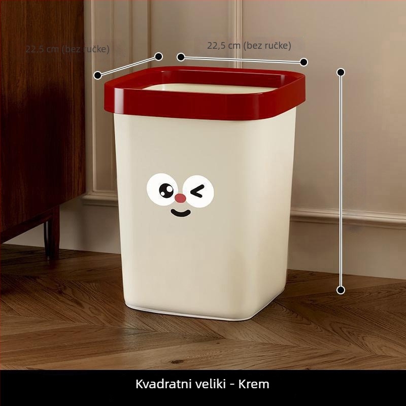 Kućni koš za otpad s poklopcem, velikog kapaciteta, slatkog dizajna, za dnevni boravak, kuhinju, spavaću sobu i kupaonicu