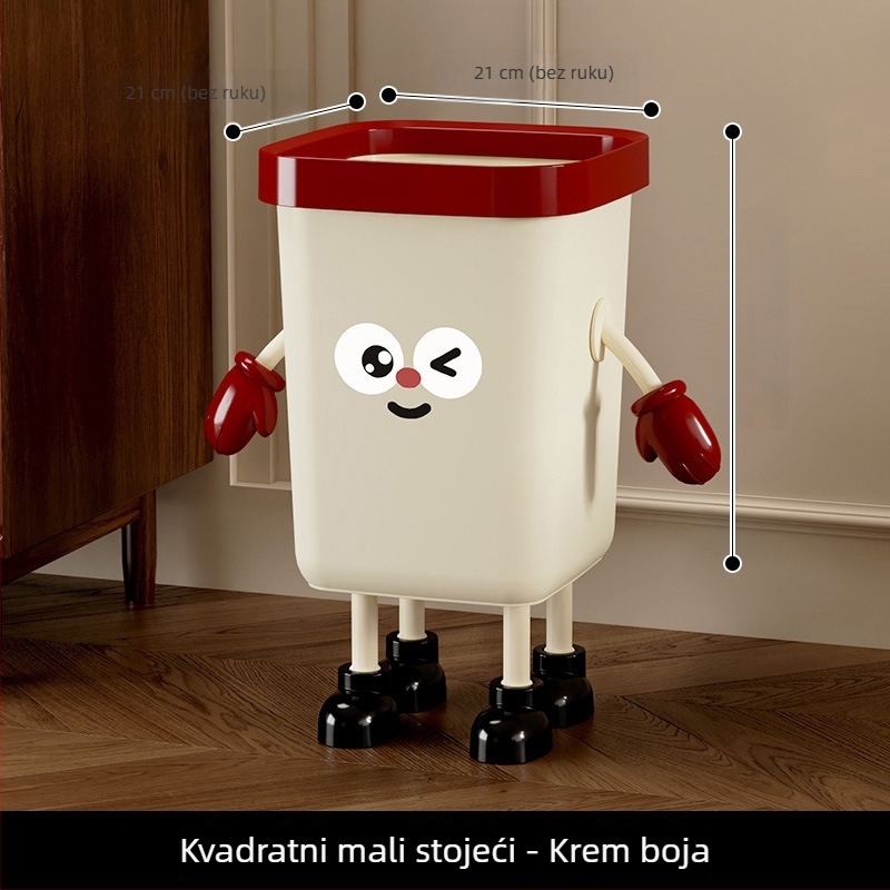 Kućni koš za otpad s poklopcem, velikog kapaciteta, slatkog dizajna, za dnevni boravak, kuhinju, spavaću sobu i kupaonicu