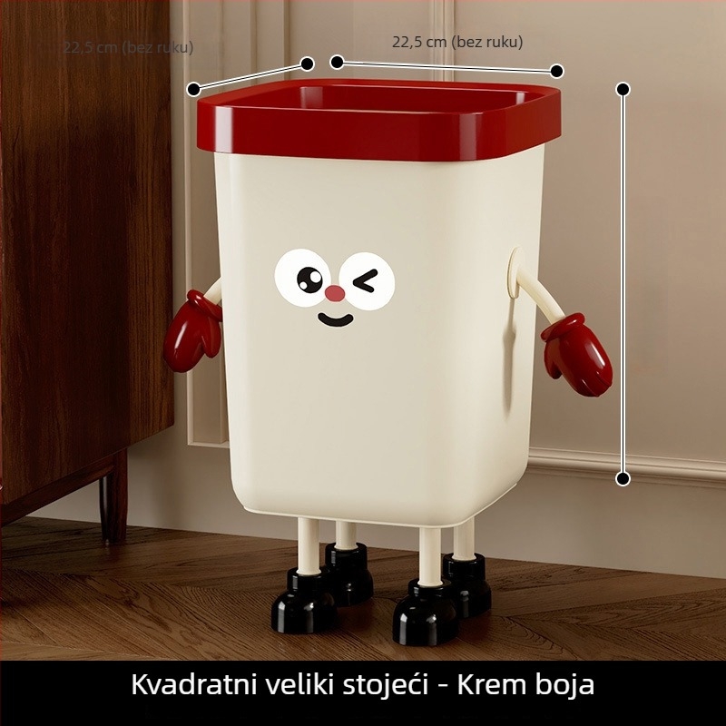 Kućni koš za otpad s poklopcem, velikog kapaciteta, slatkog dizajna, za dnevni boravak, kuhinju, spavaću sobu i kupaonicu