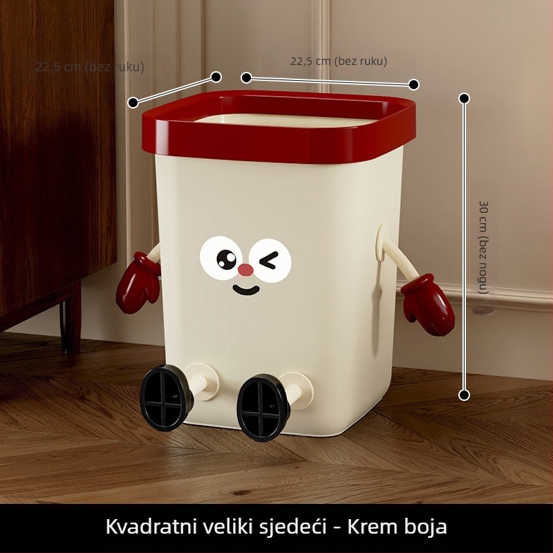 Kućni koš za otpad s poklopcem, velikog kapaciteta, slatkog dizajna, za dnevni boravak, kuhinju, spavaću sobu i kupaonicu