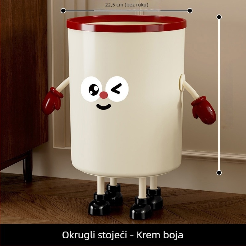 Kućni koš za otpad s poklopcem, velikog kapaciteta, slatkog dizajna, za dnevni boravak, kuhinju, spavaću sobu i kupaonicu