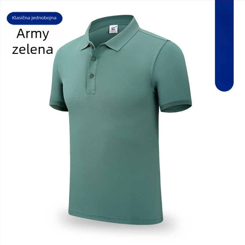 Muška polo majica za posao s izvezenim logotipom, kratki rukav, polo ovratnik, brzo sušenje, ispis logotipa po narudžbi