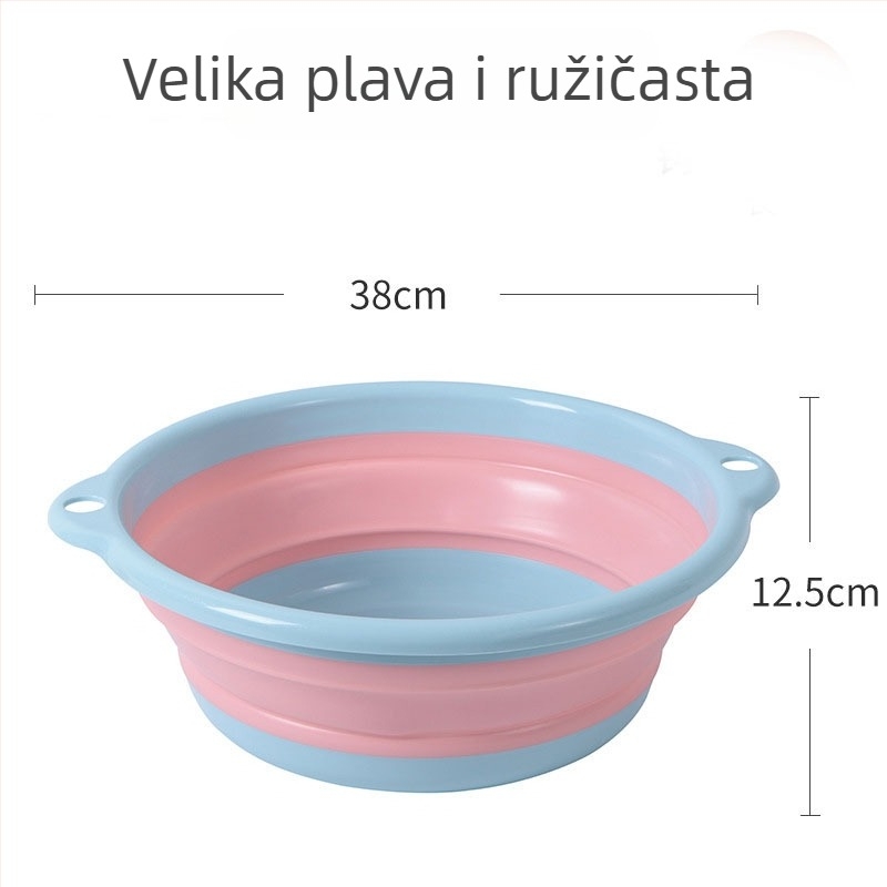 Sklopiva plastična posuda za pranje lica i stopala, prijenosna za kućnu upotrebu i putovanja, debela i otporna, veliki bazen za stopala