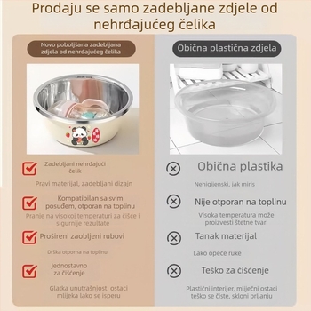 Nerđajući čelični extradebelji odvodni koš za pranje bočica, voća i povrća, pranje riže, cedilo i zdjela za miješanje tijesta