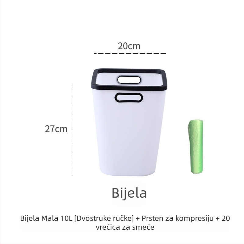 Skandinavski veliki koš za smeće bez poklopca, plastični, kvadratnog oblika, kapacitet preko 12 litara, za kućnu i uredsku upotrebu
