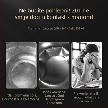 304 nehrđajućeg čelika zdjela za kućnu upotrebu, okrugla zdjela za juhu, debelim dnom za hranu, kuhinjska okrugla zdjela za rižu