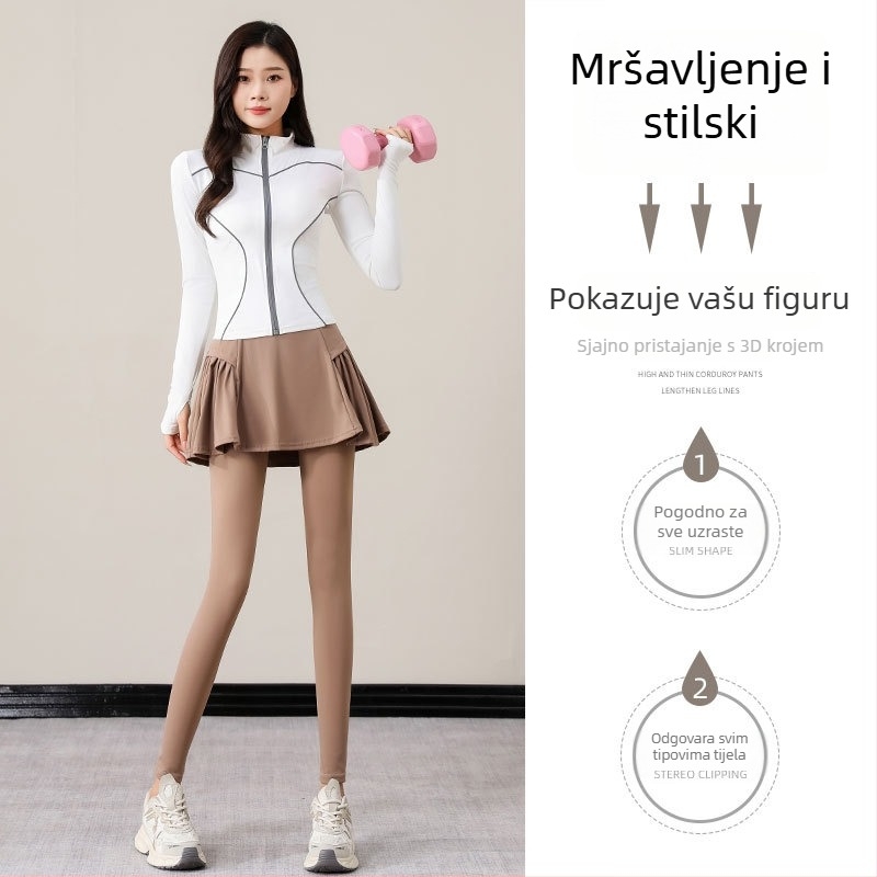 Ženski teniski sportski komplet za jesen/zimu, set za trčanje, 2025 novi stil, vrhunska joga odjeća, suknja-pantalone za badminton, fitness odjeća