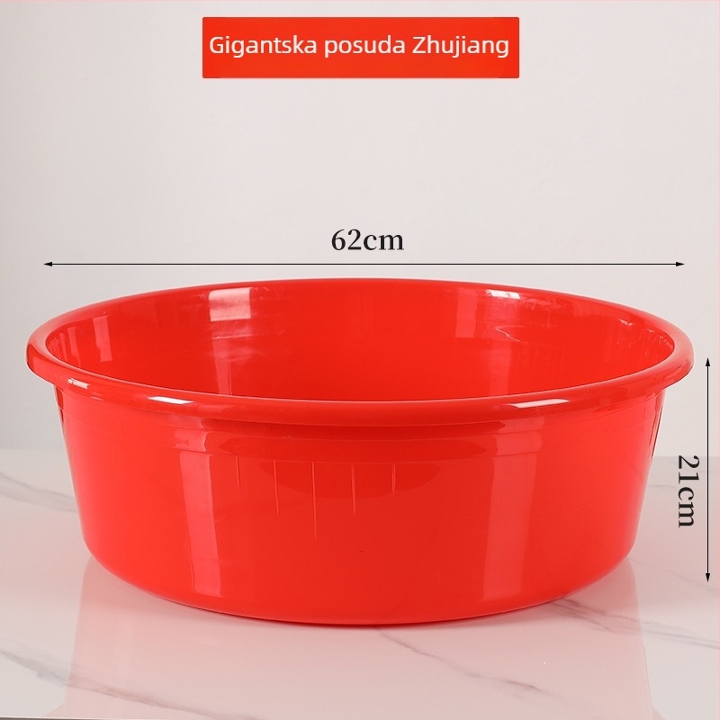 Velika crvena višefunkcionalna posuda za pranje lica, namakanje stopala, pranje posuđa te kupanje beba i odraslih.