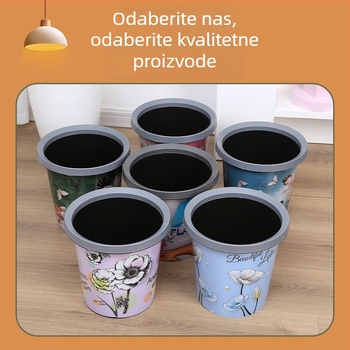 Plastični otpadni koš bez poklopca, cilindričnog oblika, 3 L, za kupaonicu, kuhinju ili spavaću sobu.