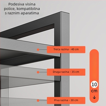 Proširivi višeslojni kuhinjski stalak za mikrovalnu pećnicu i kuhalo za rižu