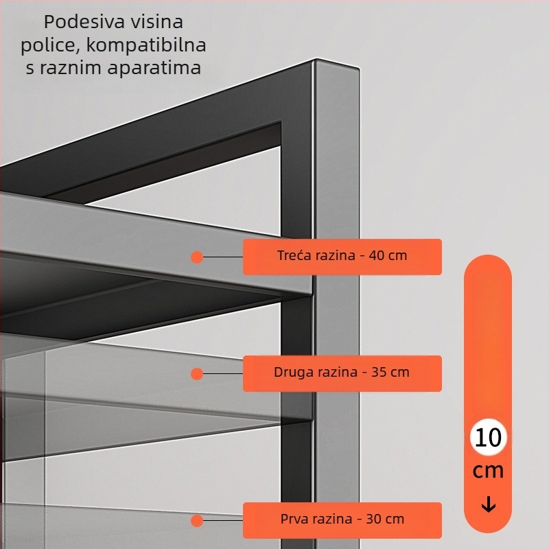 Proširivi višeslojni kuhinjski stalak za mikrovalnu pećnicu i kuhalo za rižu