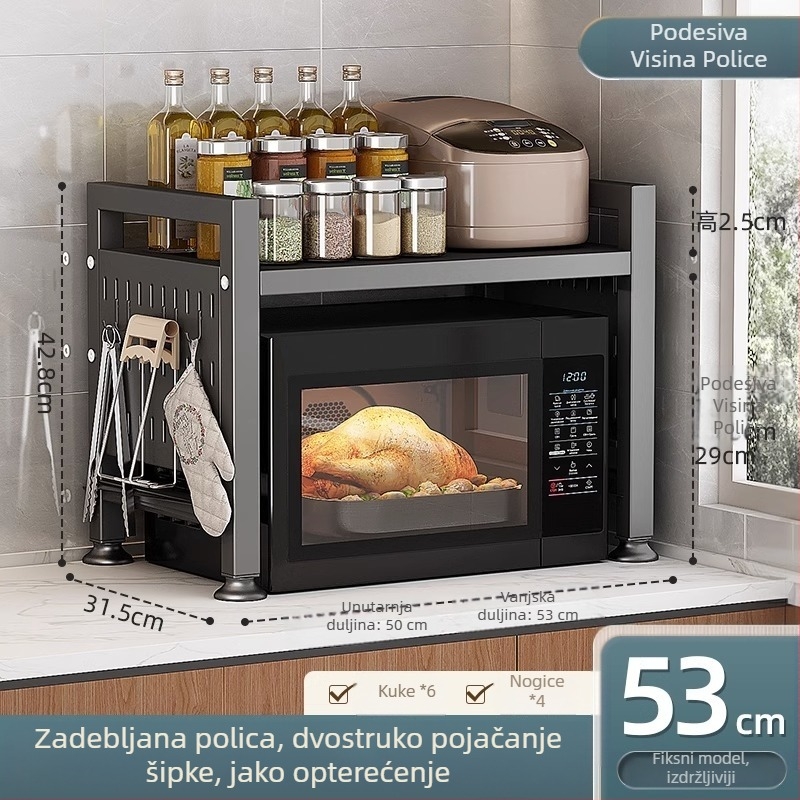 Proširivi višeslojni kuhinjski stalak za mikrovalnu pećnicu i kuhalo za rižu