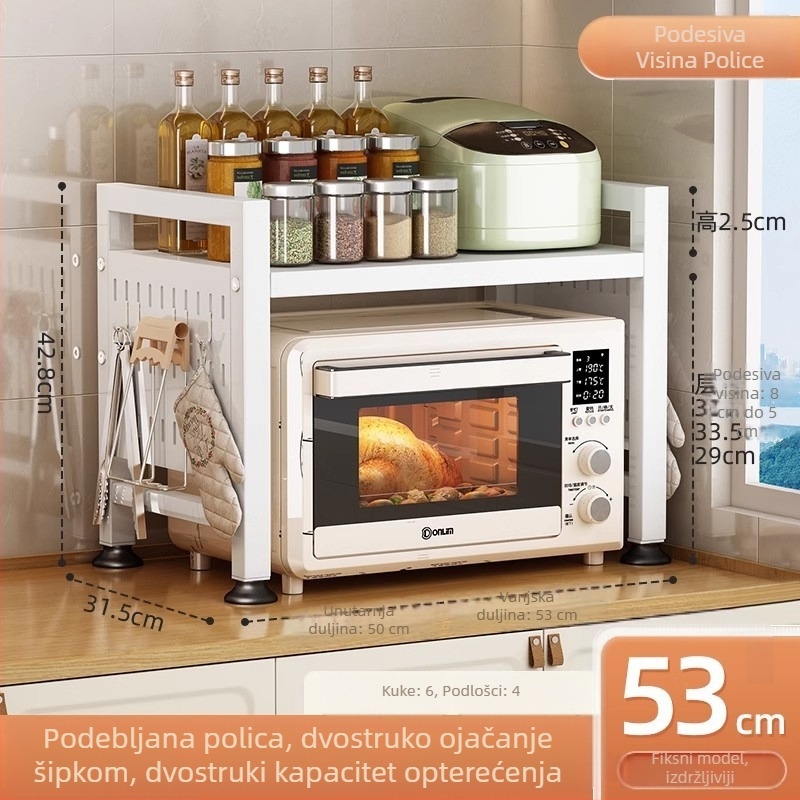 Proširivi višeslojni kuhinjski stalak za mikrovalnu pećnicu i kuhalo za rižu