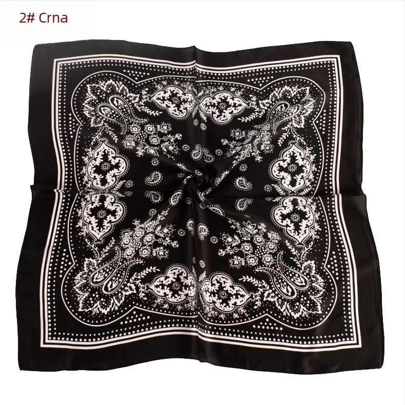 Ženski kvadratni šal s Paisley мотивом, od satena, 70×70 cm