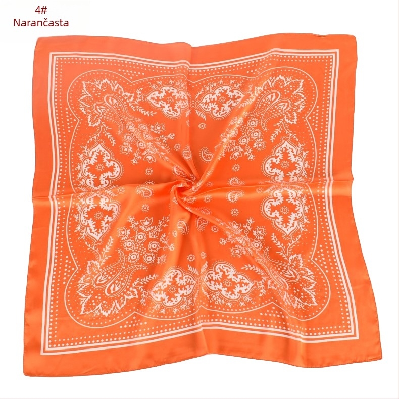 Ženski kvadratni šal s Paisley мотивом, od satena, 70×70 cm