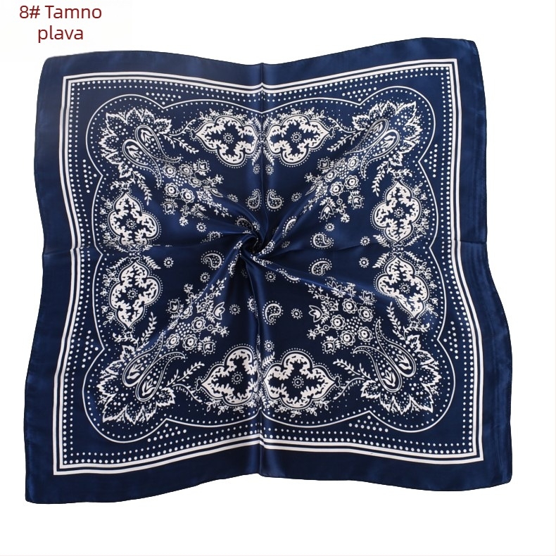 Ženski kvadratni šal s Paisley мотивом, od satena, 70×70 cm