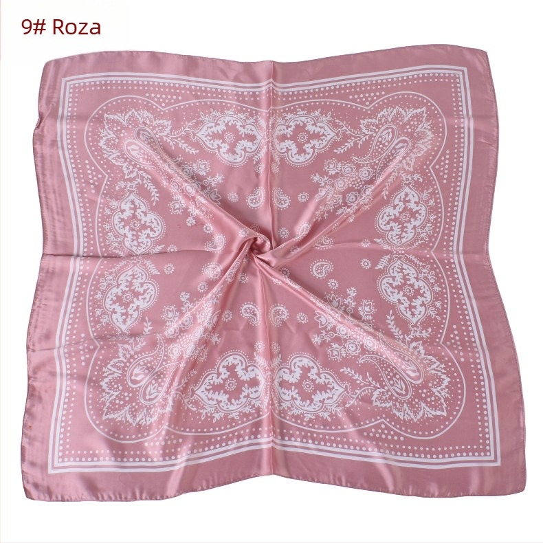 Ženski kvadratni šal s Paisley мотивом, od satena, 70×70 cm