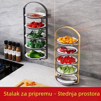 Kuhinjski stalak za pripremu hrane, višeslojna polica za radnu plohu, sklopivi metalni