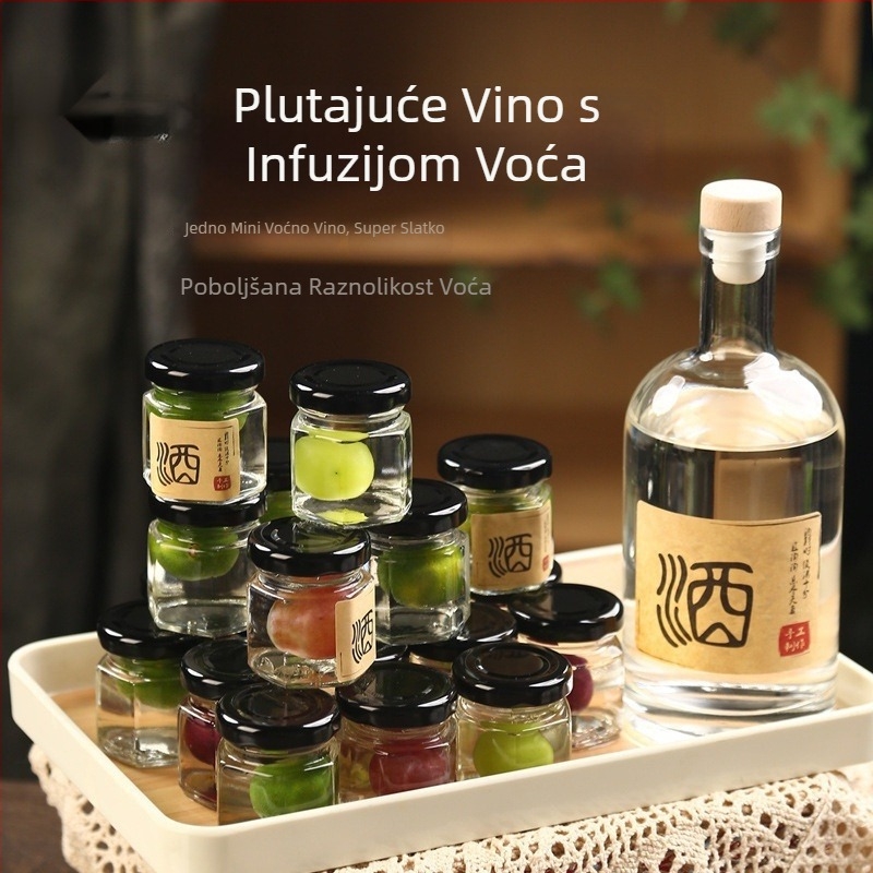 Mini staklena posuda 800 ml za infuziju pića i kiseljenje voća – zatvorena, prehrambene kvalitete
