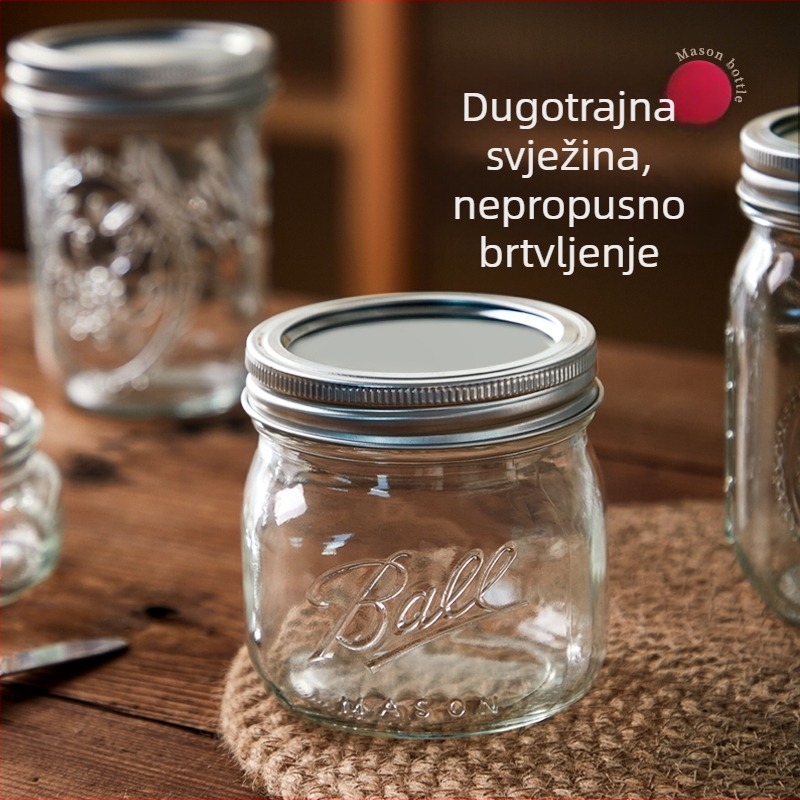 Staklena Mason posuda s vakuumskim zatvaranjem – za džem, med, jogurt i kavu, čaše za zobene pahuljice