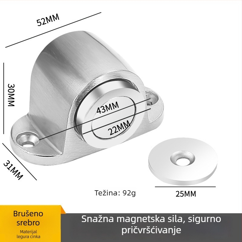 Podnožno postavljeni držač vrata s jakim magnetom, zaštita od sudara iza vrata, pričvršćeno u kupaonici