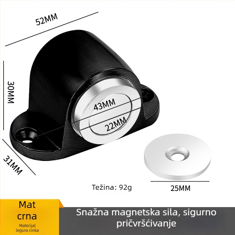 Podnožno postavljeni držač vrata s jakim magnetom, zaštita od sudara iza vrata, pričvršćeno u kupaonici