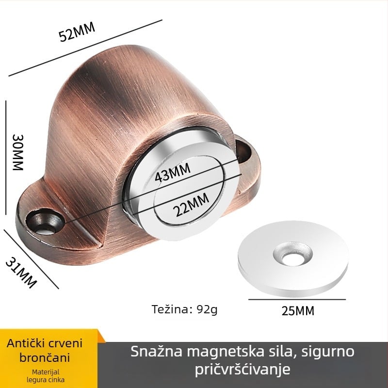 Podnožno postavljeni držač vrata s jakim magnetom, zaštita od sudara iza vrata, pričvršćeno u kupaonici