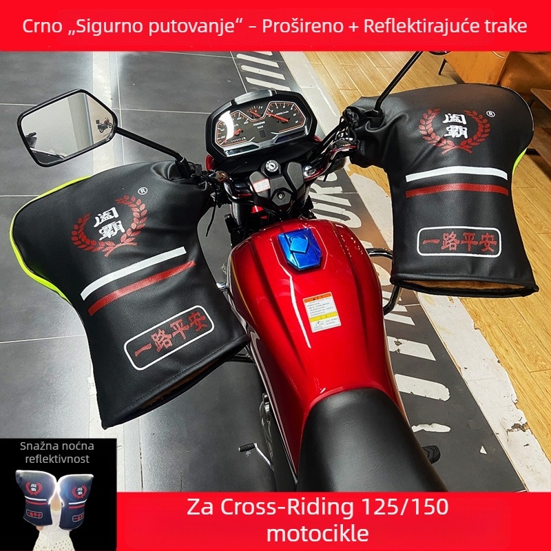 Zimske navlake za ručice upravljača motocikla s zaštitnim rukavicama, debele, tople, vjetrootporne i vodootporne