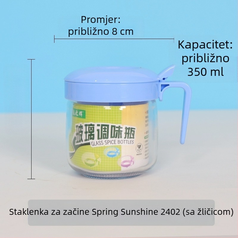 Keramična posuda za začine s poklopcem i žličkom, kuhinjska posuda za so na stalku, za kućnu upotrebu