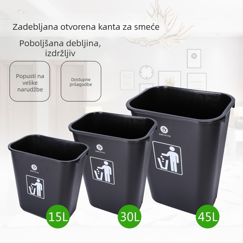 20L plastična kanta za razvrstavanje otpada, za vanjsku i kućnu upotrebu, sa poklopcem koji se otvara