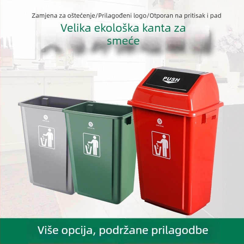 20L plastična kanta za razvrstavanje otpada, za vanjsku i kućnu upotrebu, sa poklopcem koji se otvara