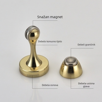 Magnet za vrata od cinkovog legura — snažan zidni držač vrata