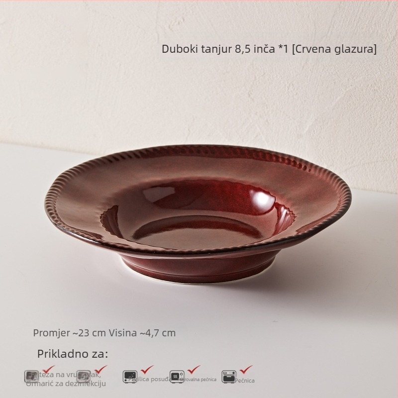 Stanley porculanska zdjela za ramen, pod glazura boja, velika zdjela za juhu, okruglog oblika, retro stil, mikrovalna sigurnost, japanskog stila posuđe