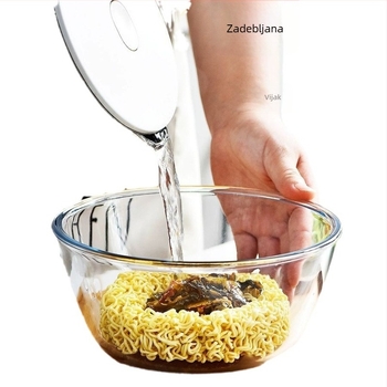 Debelo staklena zdjela za miješanje, velika zapremina, prozirna, sigurna za mikrovalnu, pogodna za tijesto, tučenje jaja, salate, juhe i pečenje